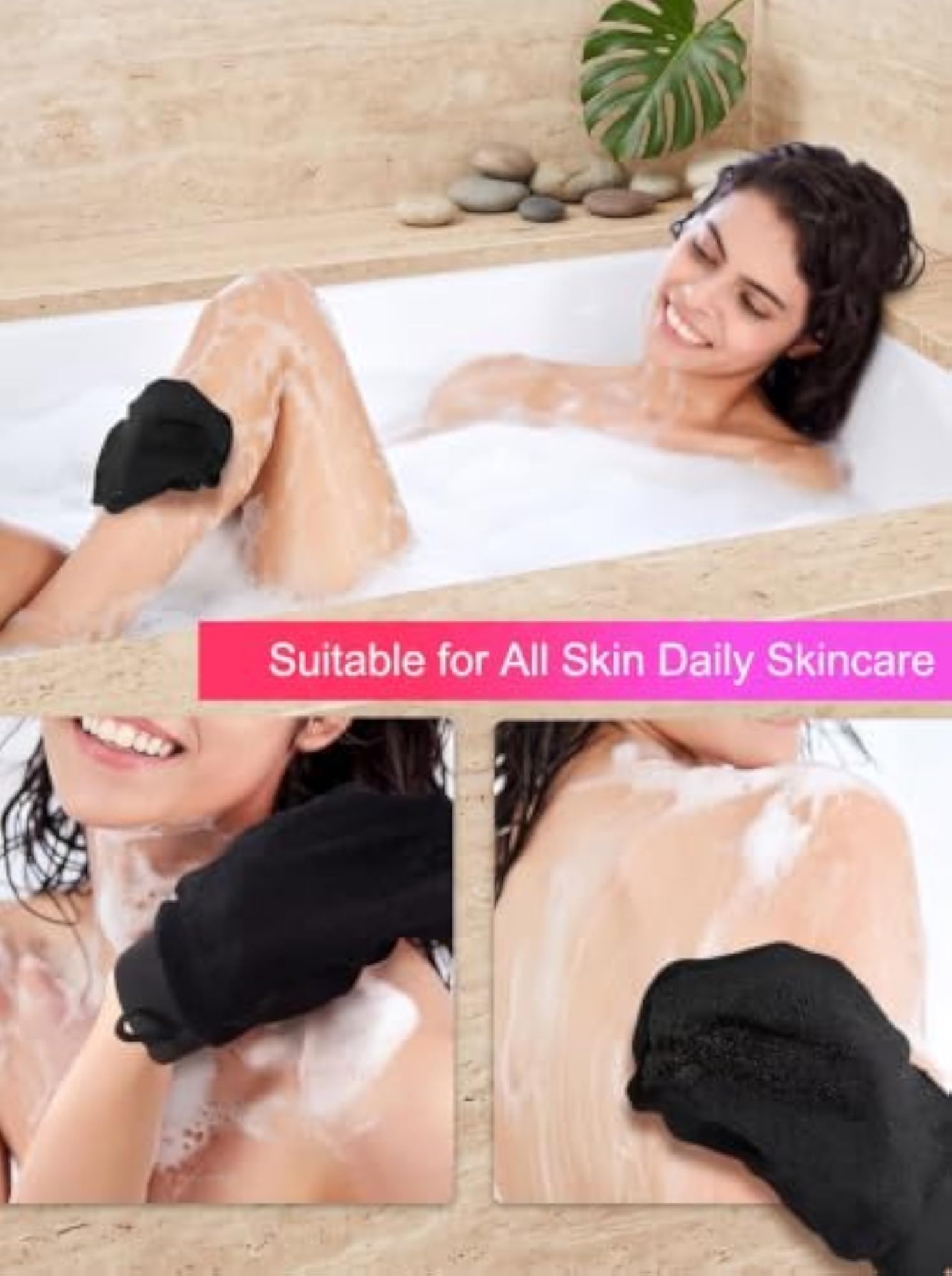 Double Sided Bath Body Exfoliating Scrubbing Gloves